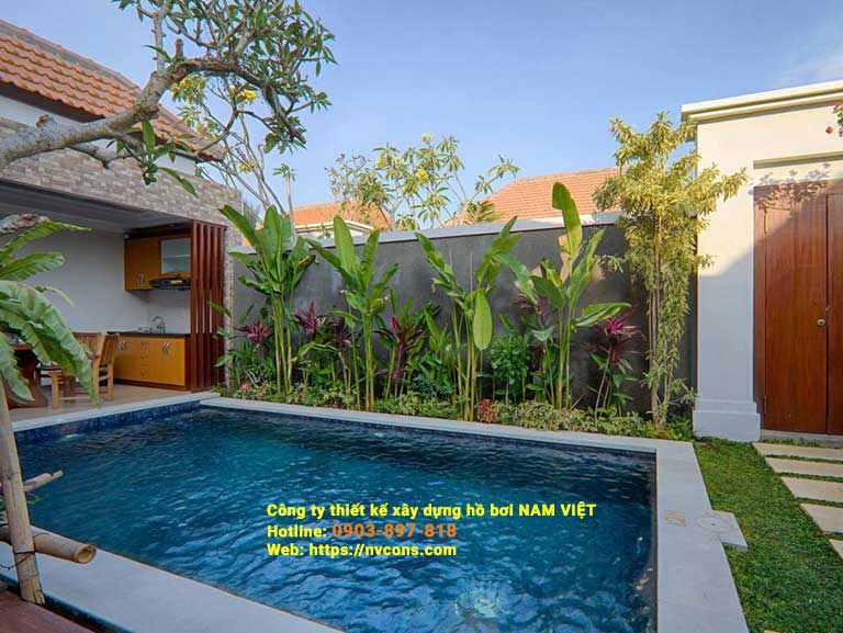 thi công bể bơi sân vườn giá rẻ swimming pools designs
