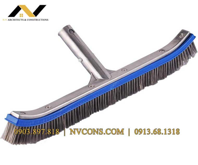 Bàn chải chà rêu hồ bơi sợi thép