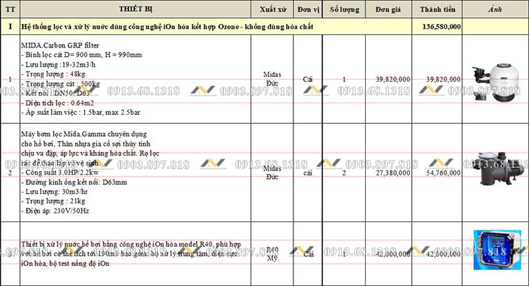 Báo giá thiết bị lọc Midas Đức hồ bơi Gia đình 100m3 tphcm Báo giá thiết bị lọc Midas Đức hồ bơi Gia đình 100m3 tphcm
