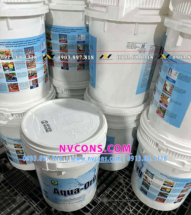 Bảo quản hóa chất hồ bơi clo dạng hạt Ấn Độ Aqua ORG Bảo quản hóa chất hồ bơi clo dạng hạt Ấn Độ Aqua ORG
