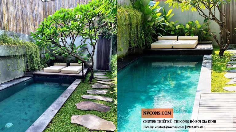 Chi phí thiết kế xây dựng bể bơi mini gia đình
