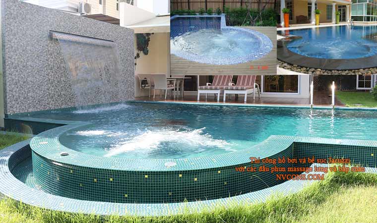 bể sục Jacuzzi massage cơ thể kết hợp hồ bơi bể sục Jacuzzi massage cơ thể kết hợp hồ bơi