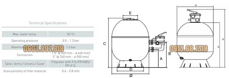 Bình lọc Kripsol có hiệu suất hoạt động cao Bình lọc Kripsol có hiệu suất hoạt động cao