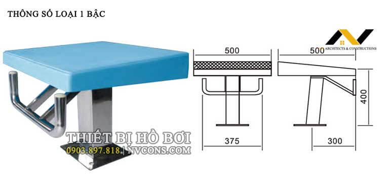 Bục nhảy hồ bơi 1 bậc