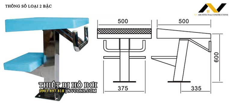 Bục nhảy hồ bơi 2 bậc Bục nhảy hồ bơi 2 bậc