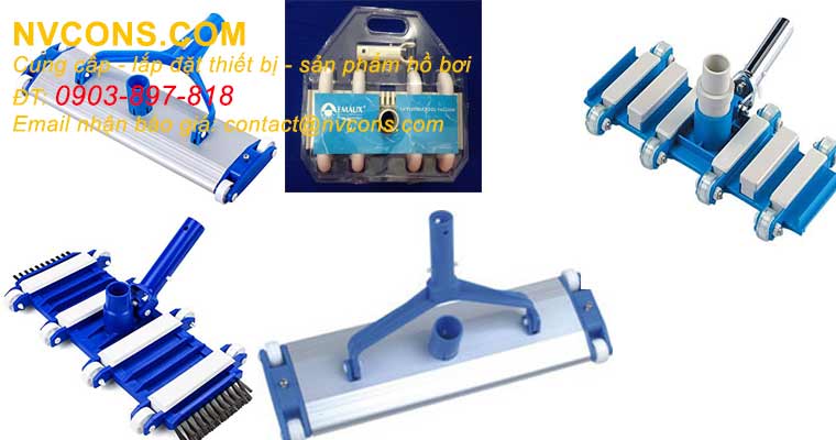Bàn hút đáy bể bơi thường cấu tạo bằng nhựa ABS hoặc nhôm bàn hút bể bơi bằng nhôm, bàn hút bể bơi bằng nhựa, bàn hút rùa bể bơi, may hút cặn đáy hồ