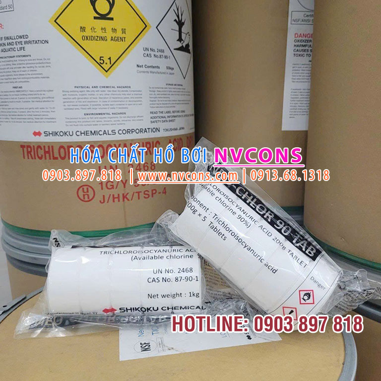 Clo viên Nhật Bản Shikoku làm trong nước bể bơi hiệu quả Clo viên Nhật Bản Shikoku làm trong nước bể bơi hiệu quả