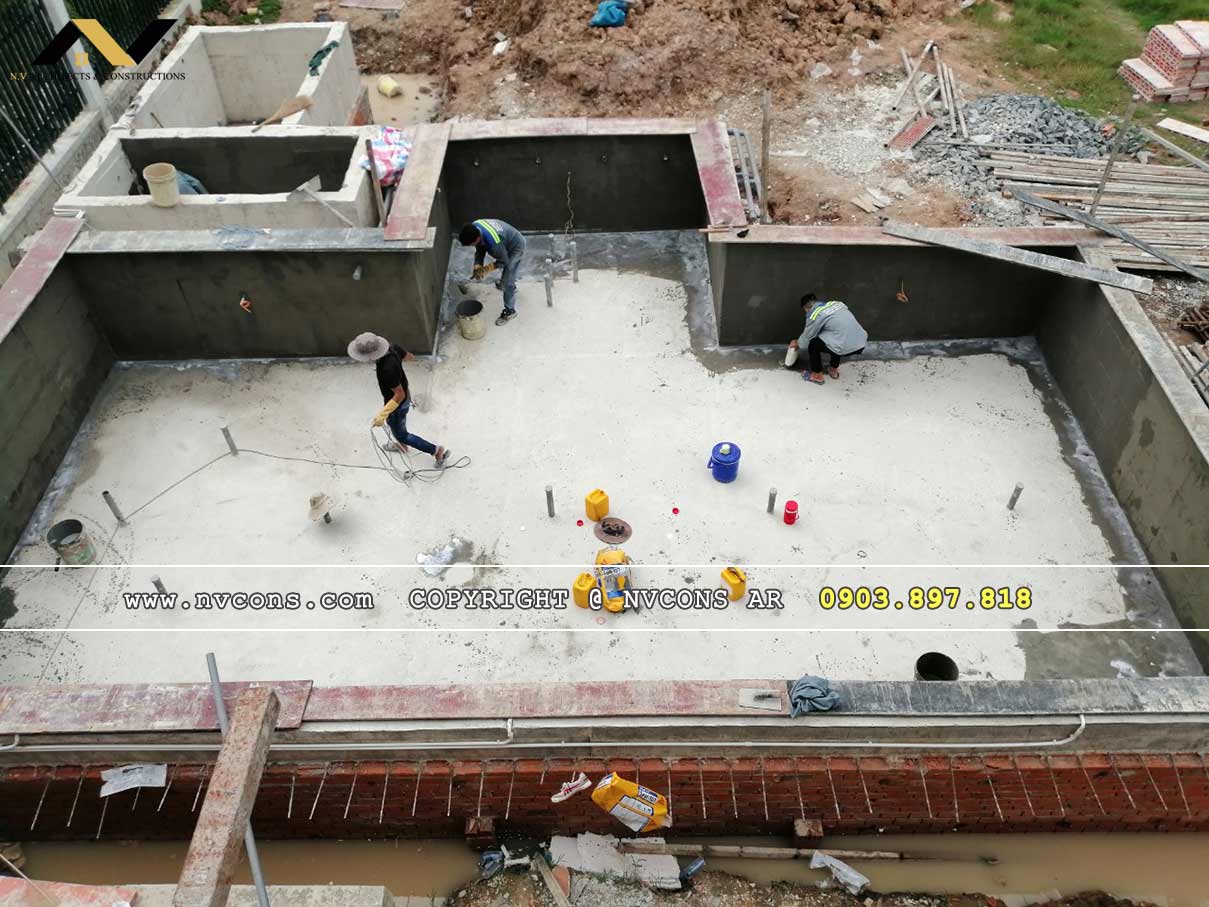 Vệ sinh kết cấu bê tông và chống thấm bể bơi gia đình Vệ sinh kết cấu bê tông và chống thấm bể bơi gia đình