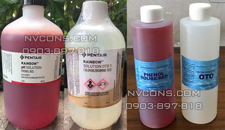 Dung dịch thuốc thử pH và Clo hồ bơi Dung dich thuoc thu pH va Clo Ho boi