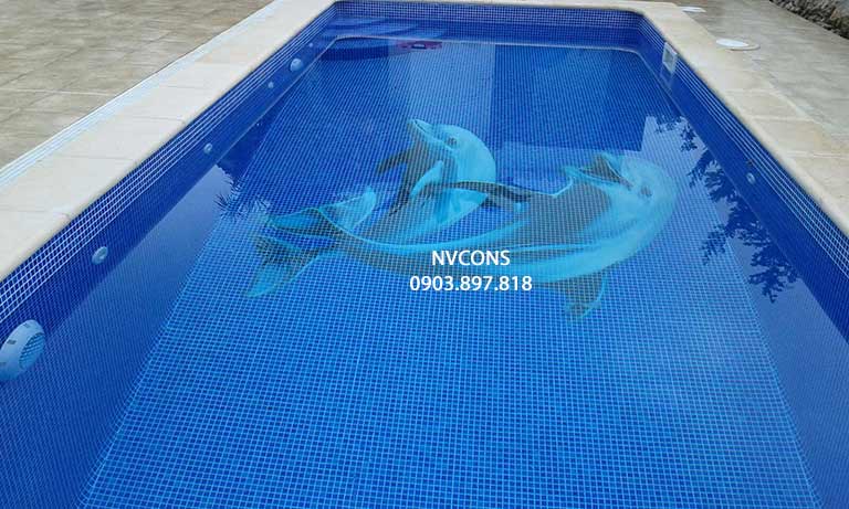 Mosaic tạo hình cá heo phổ biến Mosaic tạo hình cá heo phổ biến