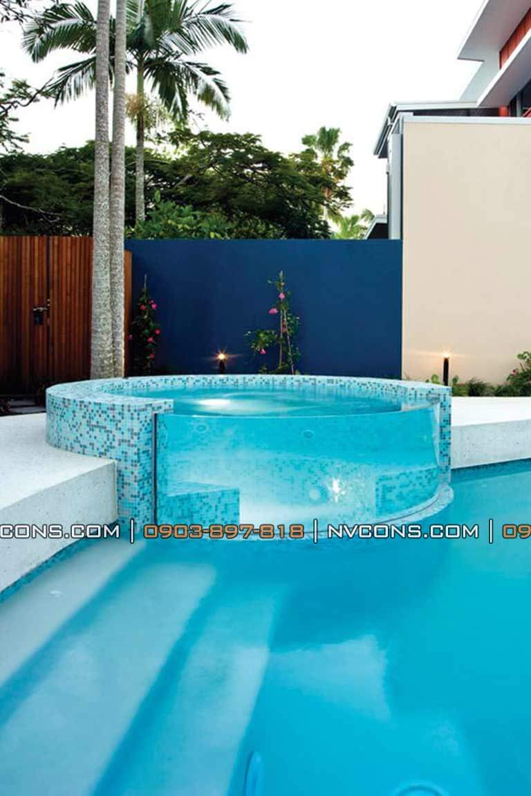 Bể sục Jacuzzi sử dụng kính cường lực Bể sục Jacuzzi sử dụng kính cường lực