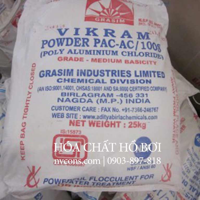 Sản phẩm hóa chất làm trong nước hồ bơi PAC Ân Độ Sản phẩm hóa chất làm trong nước hồ bơi PAC Ân Độ