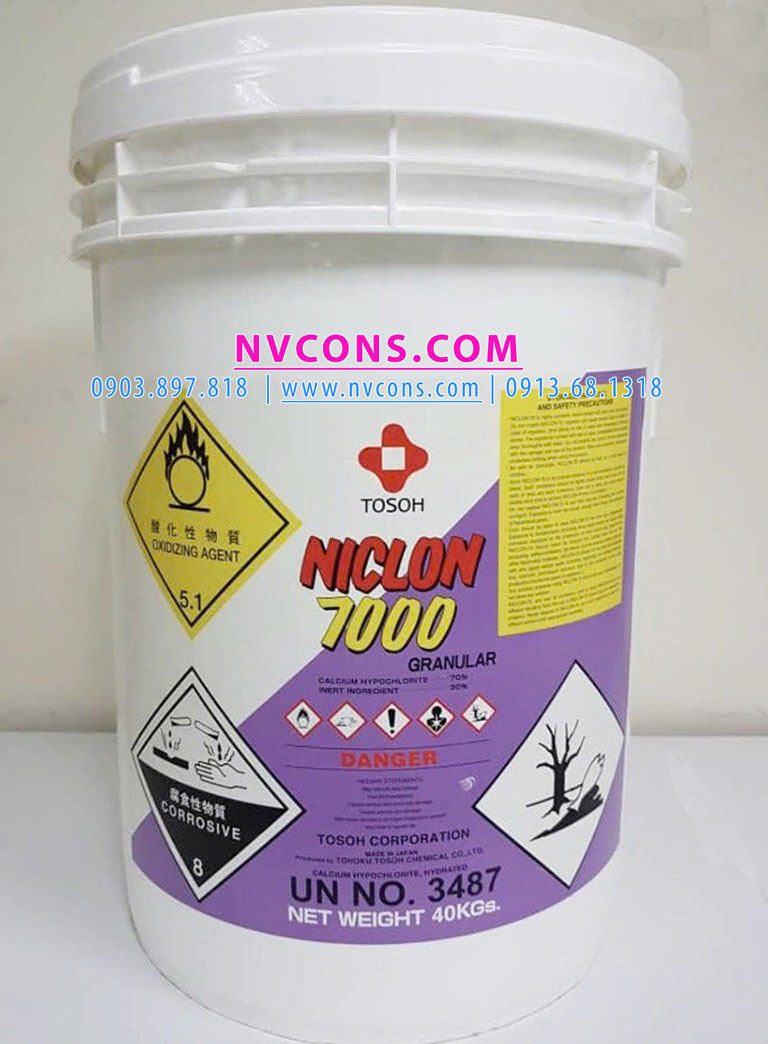 Hóa chất clorine Nhật Bản Niclon 7000 Hóa chất clorine Nhật Bản Niclon 7000