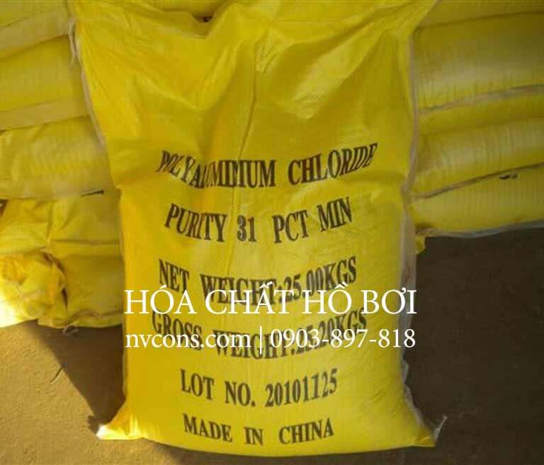 Sản phẩm hóa chất xử lý nước bể bơi PAC vàng nghệ Sản phẩm hóa chất xử lý nước bể bơi PAC vàng nghệ