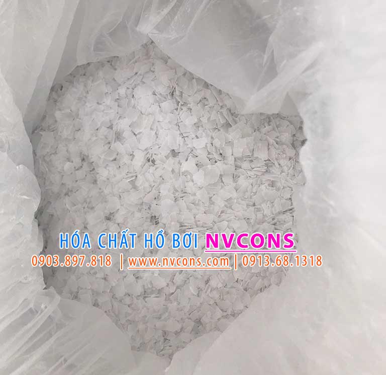 Hóa chất tăng PH hồ bơi xút vảy NAOH Hóa chất tăng PH hồ bơi xút vảy NAOH