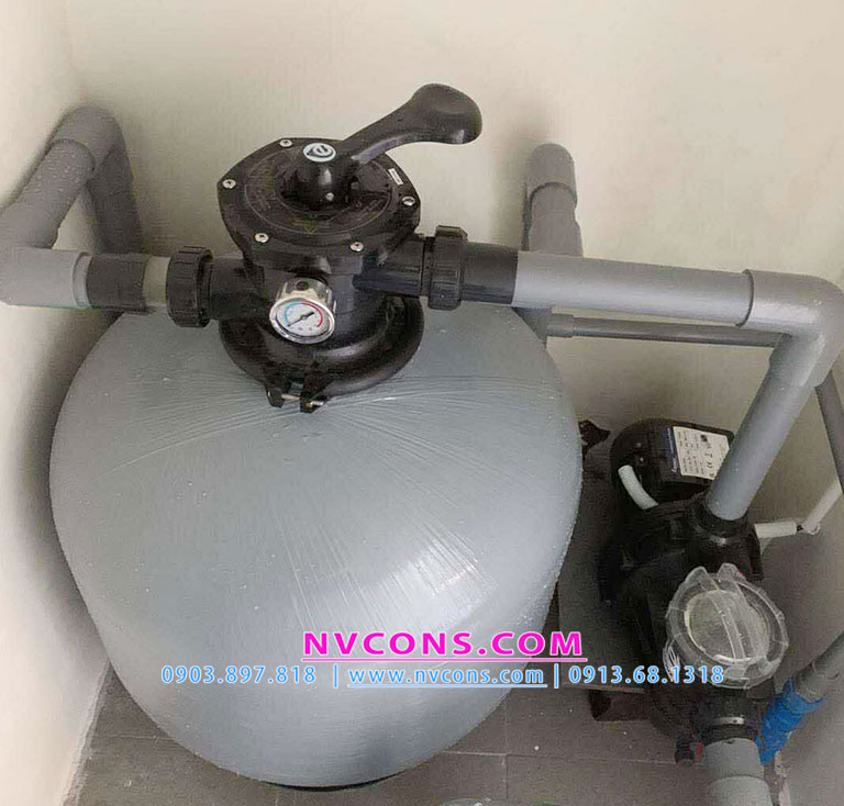 Lắp đặt bình lọc Emaux V500 bể bơi gia đình Lắp đặt bình lọc Emaux V500 bể bơi gia đình