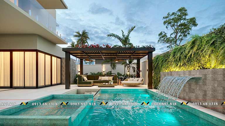 Mẫu thiết kế bể bơi mini gia đình đẹp