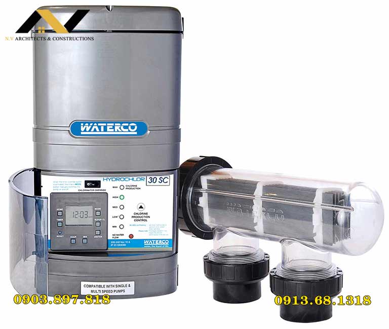 Máy điện phân bể bơi Waterco May dien phan be boi Waterco