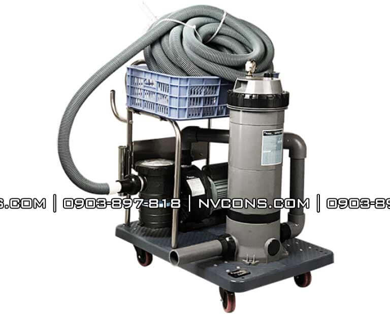 Máy hút cặn hồ bơi sử dụng cột lọc giấy Máy hút cặn hồ bơi sử dụng cột lọc giấy