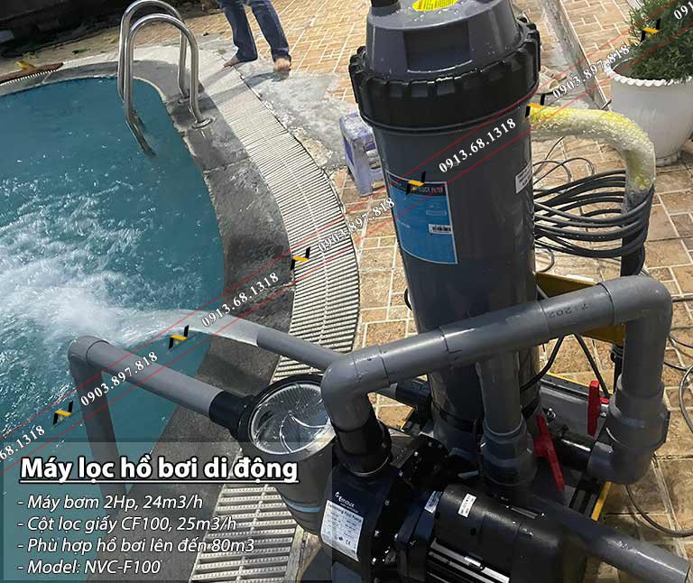 Máy lọc hồ bơi di động di động NVC-CF100 Máy lọc hồ bơi di động di động NVC-CF100
