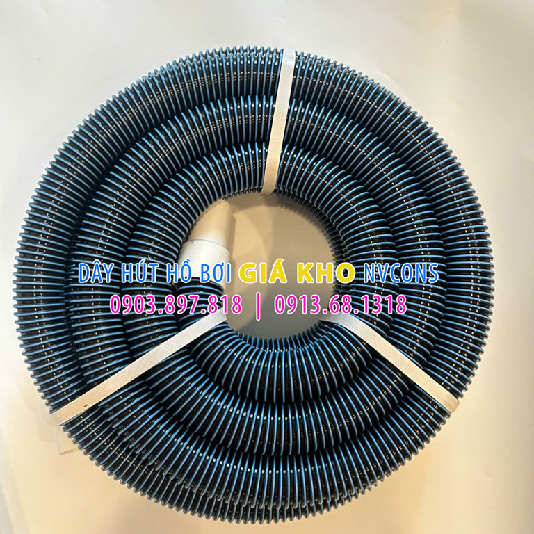 Ống mềm hút cặn bể bơi 9m 2 lớp xám xanh dày Ống mềm hút cặn bể bơi 9m 2 lớp xám xanh dày