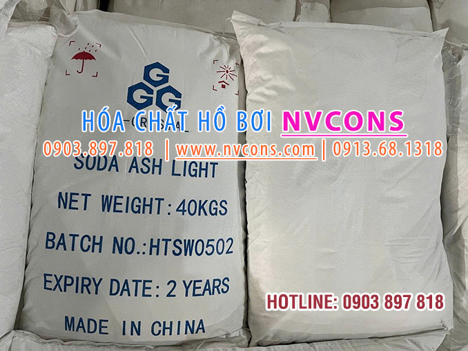 Soda ash light Trung Quốc sử dụng trung hòa PH trong xử lý nước hồ bơi được NVCONS phân phối Soda ash light Trung Quốc sử dụng trung hòa PH trong xử lý nước hồ bơi được NVCONS phân phối