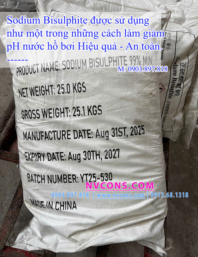 Sodium Bisulphite NAHSO3 được sử dụng như một phương pháp giảm PH hồ bơi hiệu quả Sodium Bisulphite NAHSO3 được sử dụng như một phương pháp giảm PH hồ bơi hiệu quả