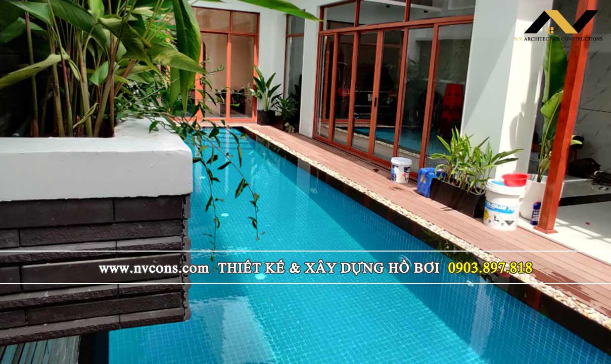 Thi công bể bơi mini gia đình 40m2 Ninh Kiều - TP Cần Thơ