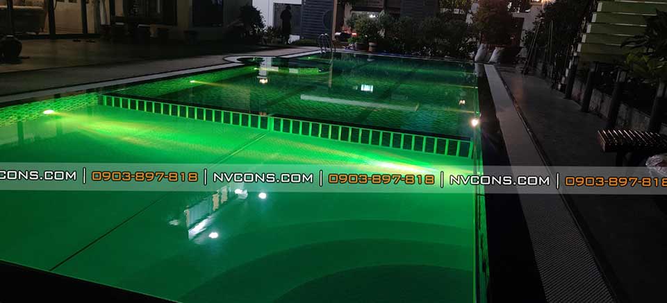 Thi công hồ bơi kết hợp bể sục jacuzzi Thi công hồ bơi kết hợp bể sục jacuzzi