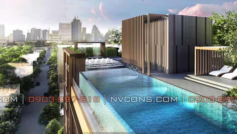 Thiết kế bể bơi vô cực sân thượng tòa nhà Thiết kế bể bơi vô cực sân thượng tòa nhà