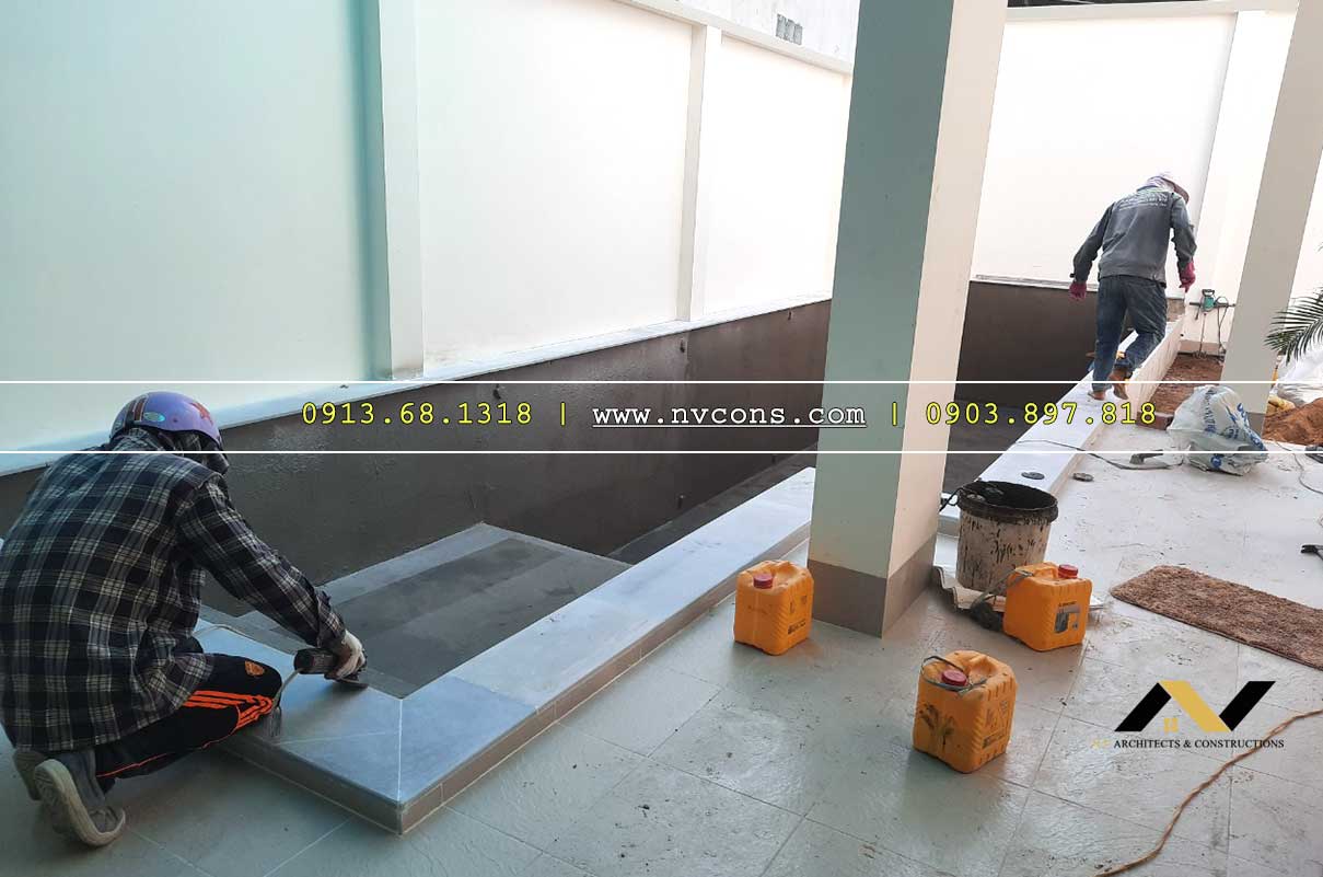 Chống thấm hồ bơi gia đình chị Hằng Chong tham ho boi gia dinh chi hang Tay Ninh