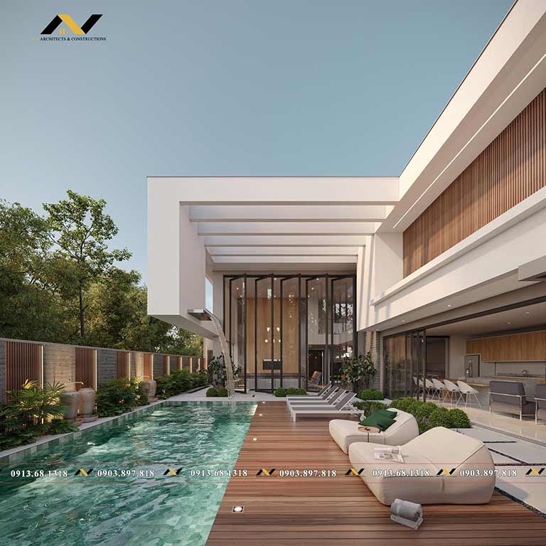 Thiết kế hồ bơi gia đình có thác nước tại Long An Thiết kế hồ bơi gia đình có thác nước tại Long An