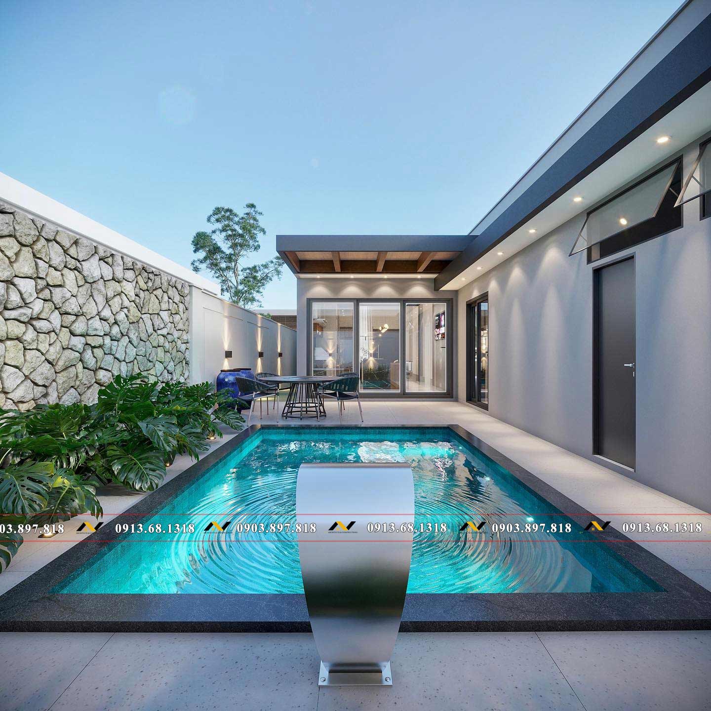 Thiết kế hồ bơi gia đình hiện đại Thiết kế hồ bơi gia đình hiện đại
