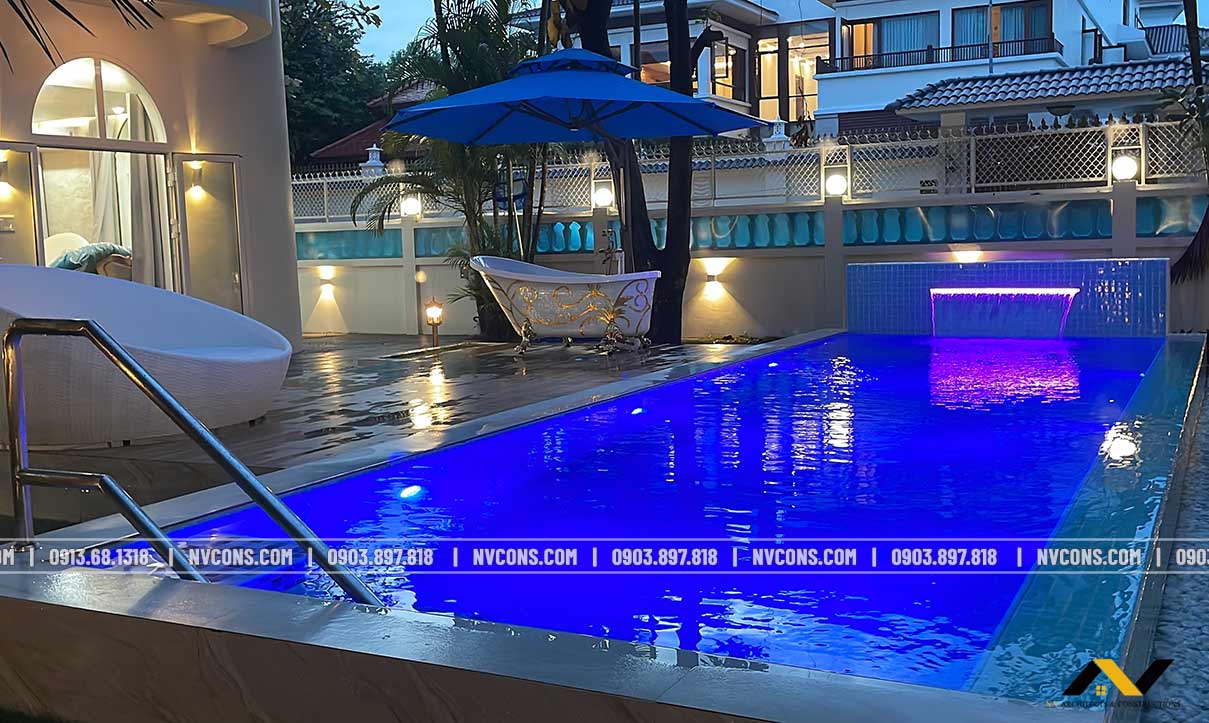 Thiết kế xây dựng hồ bơi gia đình Villa 56 Thảo Điền