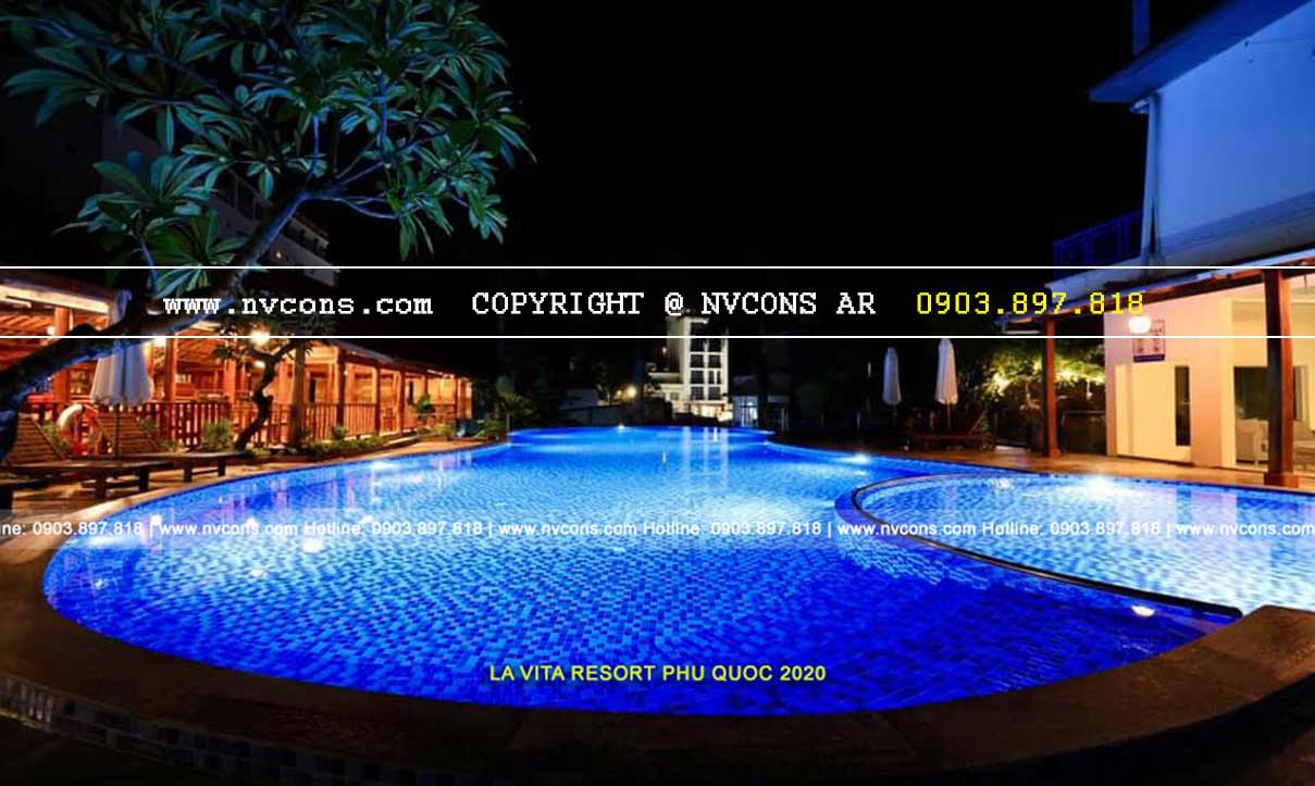 Thiết kế thi công hồ bơi La Vita Resort Phú Quốc