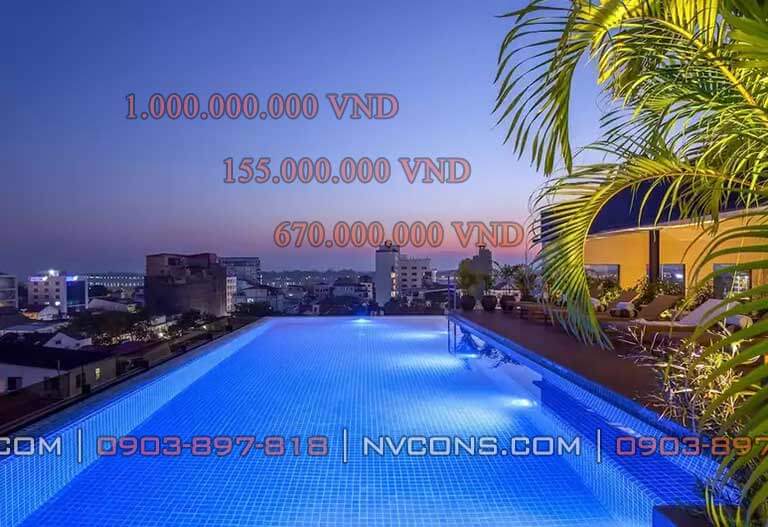 Xây dựng hồ bơi sân thượng giá bao nhiêu Xây dựng hồ bơi sân thượng giá bao nhiêu