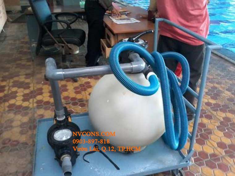 Xe đẩy lọc nước hồ bơi sử dụng bình lọc cát Xe đẩy lọc nước hồ bơi sử dụng bình lọc cát