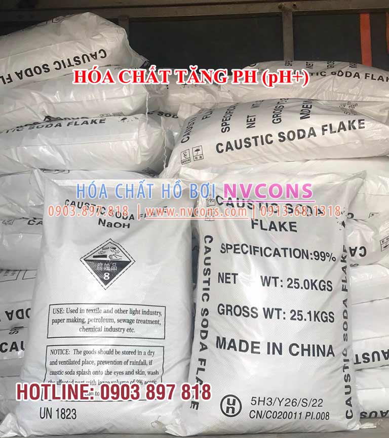 Xút vảy NAOH là một trong những hóa chất tăng PH hồ bơi phổ biến Xút vảy NAOH là một trong những hóa chất tăng PH hồ bơi phổ biến